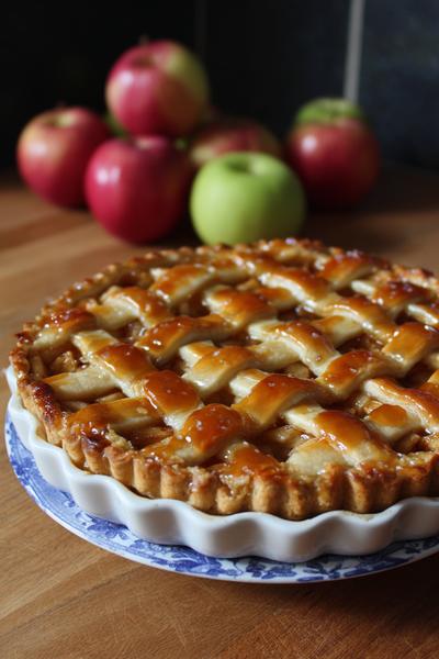1. Appeltaart recept met klassieke rasterdeeg-top en glanzende rand