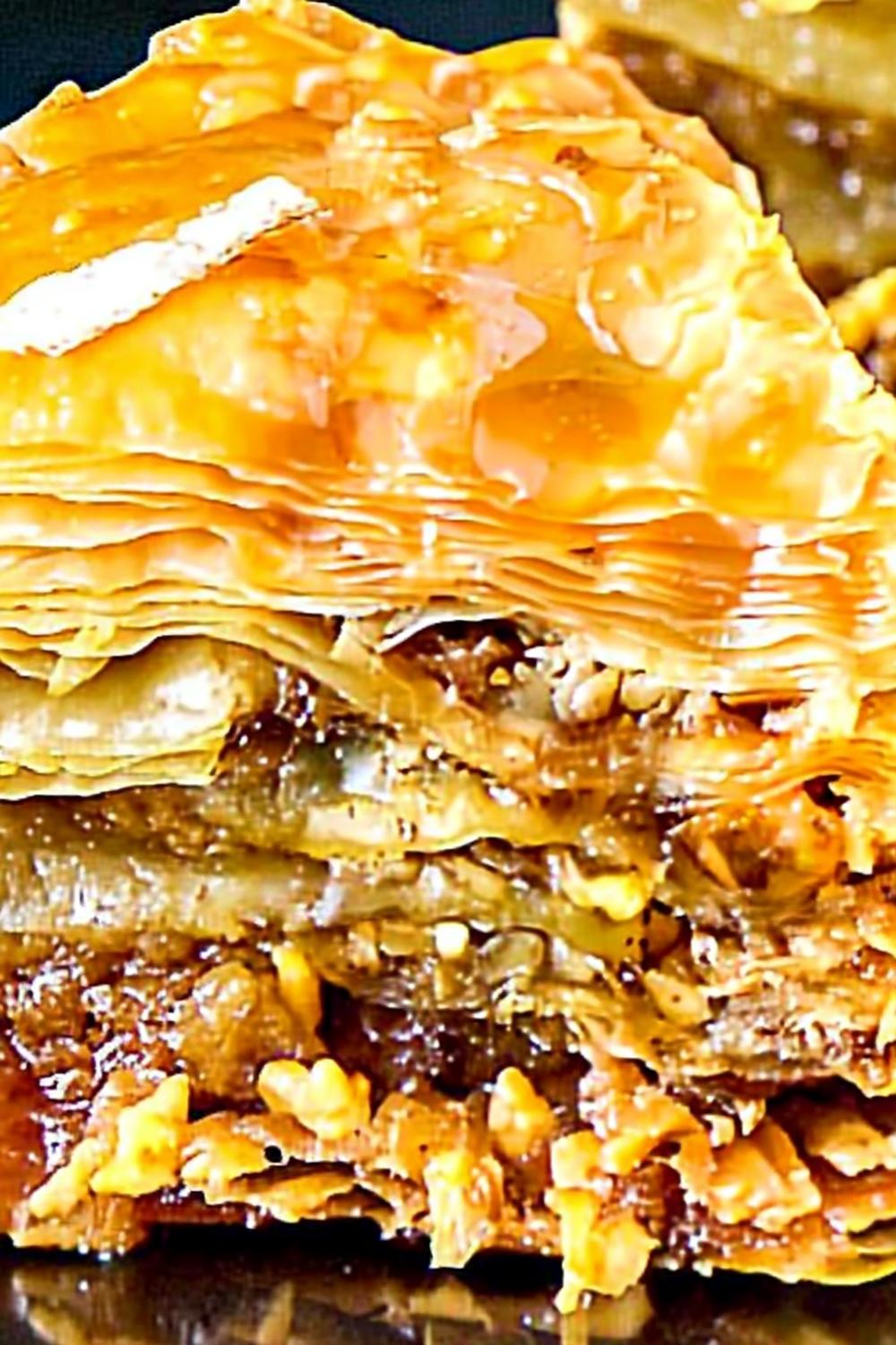 Close-up van Baklava Lagen