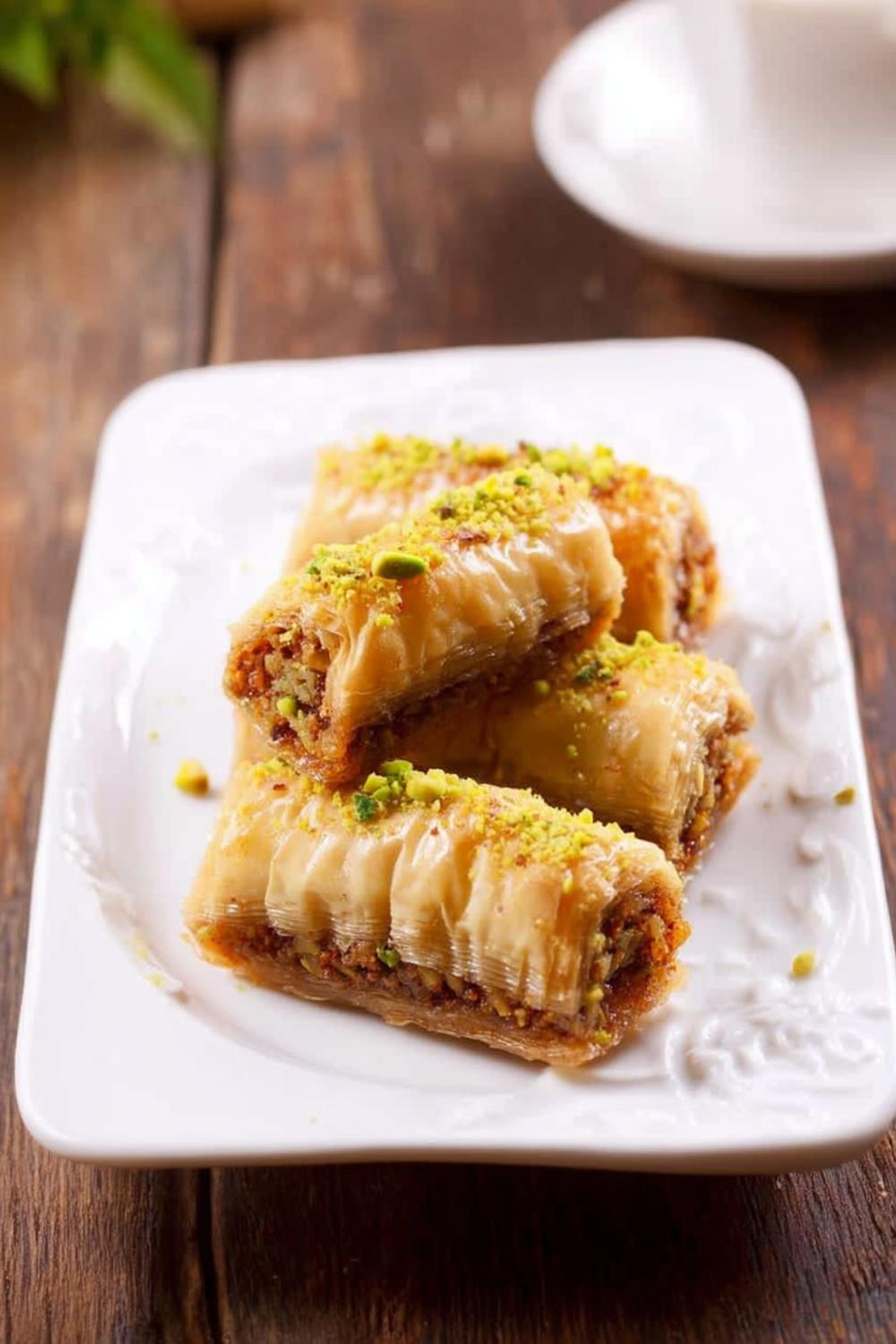 Pistache Baklava met Groene Topping