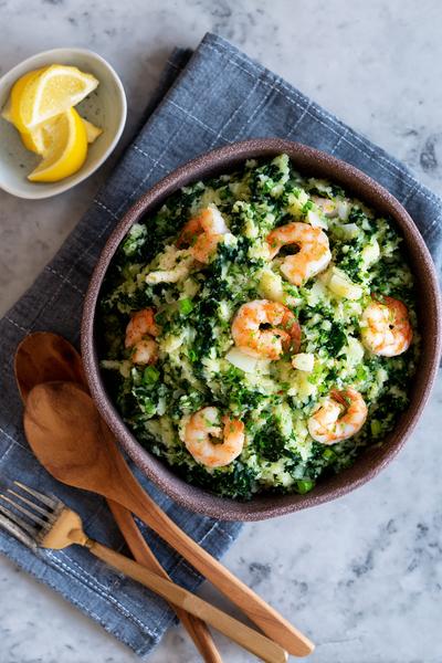 21. Boerenkool stamppot recept met garnalen en knoflook-citroen