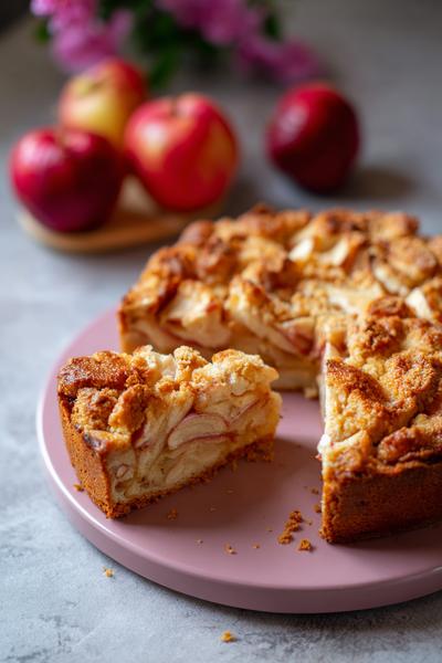 6. Cake recept appeltaart-cake met stukjes appel en kruimeltop