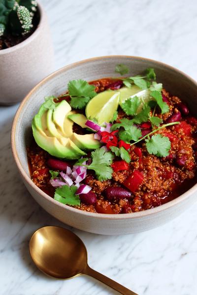 18. Chili con carne recept met quinoa en korrelige, lichte body