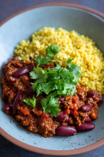 19. Chili con carne recept met bulgur en stevige, nootachtige korrel