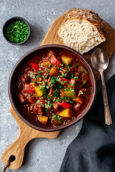 4. Goulash recept met bier en geroosterde uiensmaak