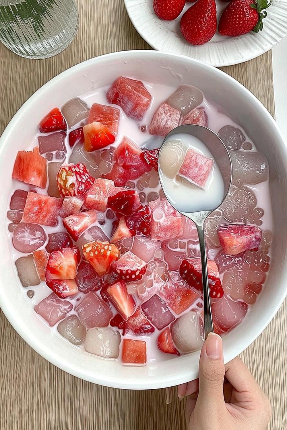 Perfecte hwachae met ijsblokjes