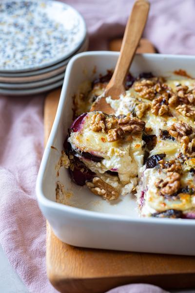 14. Hollandse ovenschotel recept met bietjes, geitenkaas en walnoten