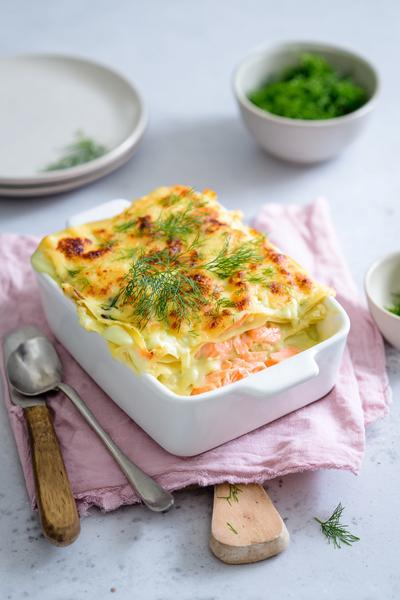 7. Lasagne recept met zalm, prei en dille-roomsaus
