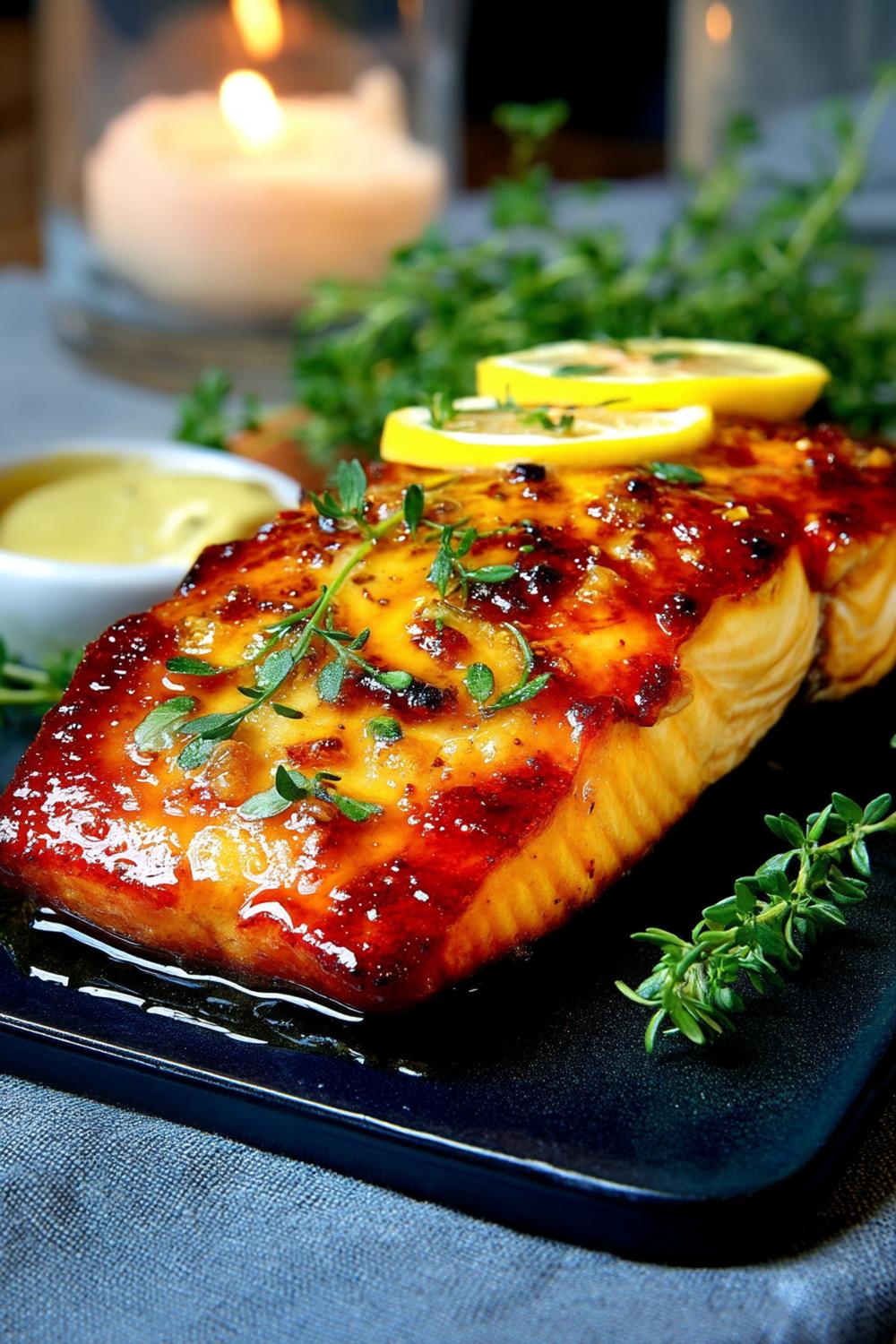 Gegrilde zalm met glans