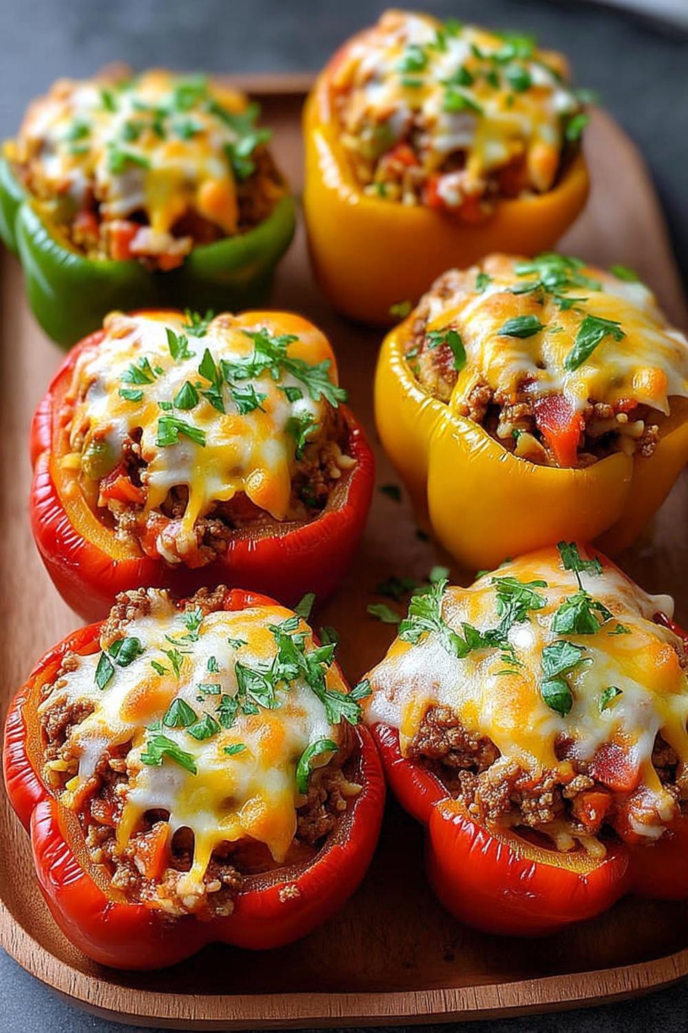 Gevulde paprika's met kaas