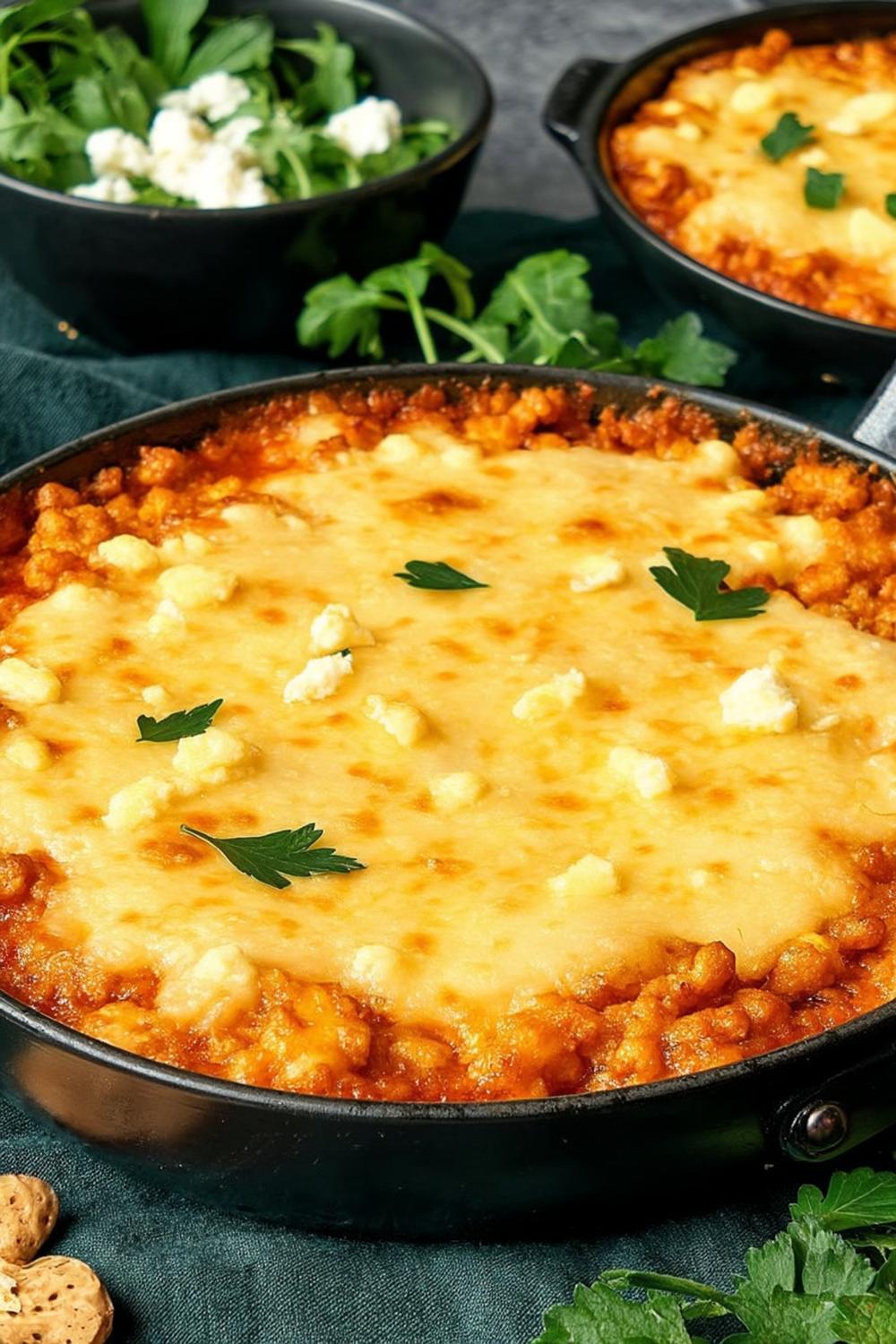 Ovenschotel met gesmolten kaas