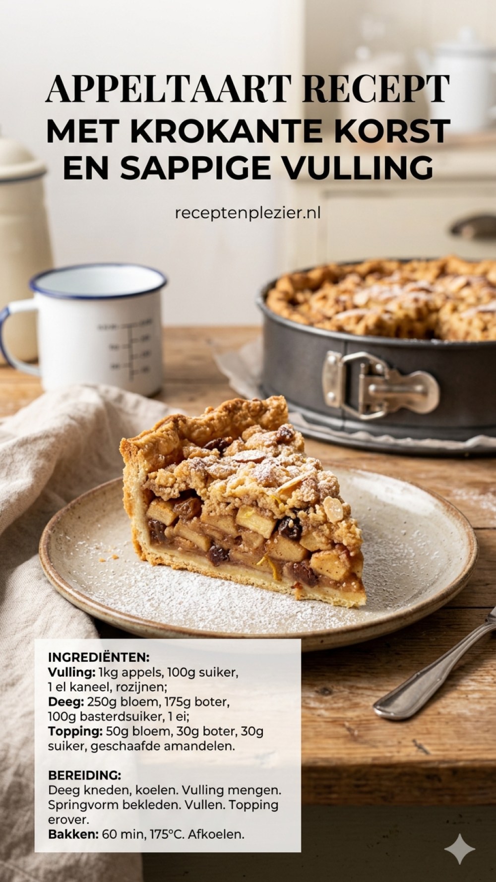 Appeltaart recept met krokante korst en sappige vulling