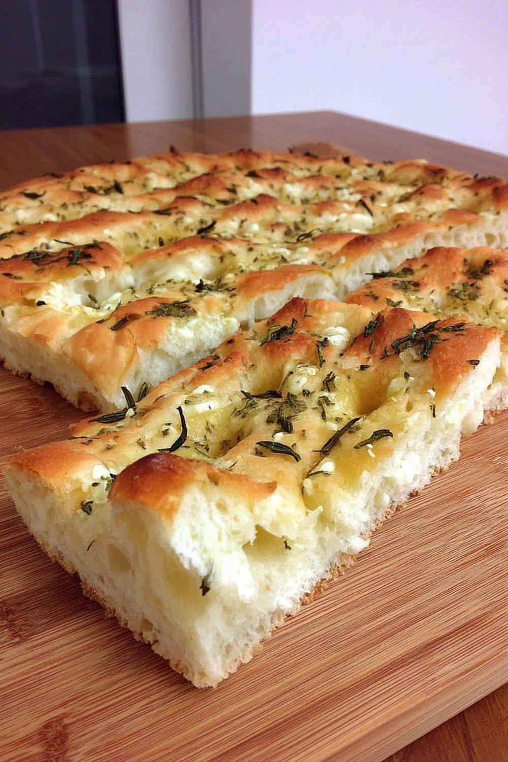 Eenvoudige rozemarijn focaccia