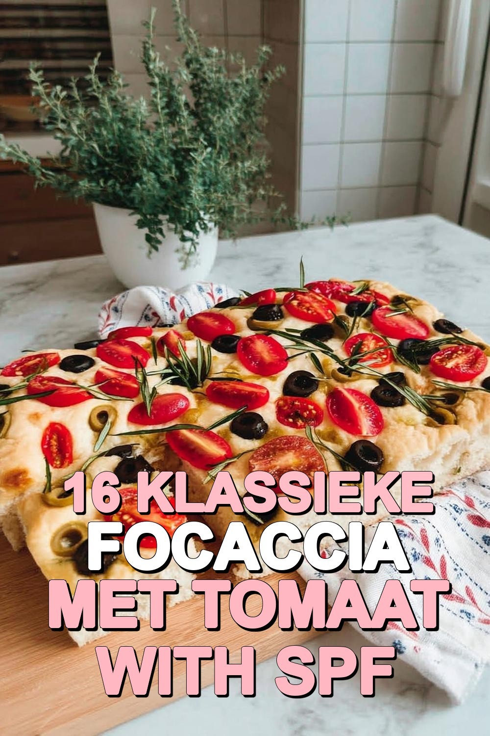Klassieke focaccia met tomaat