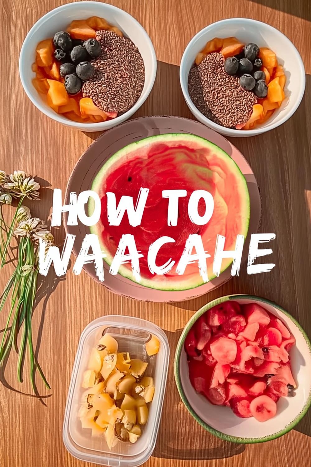 Tropische fruitbowl met chocolade