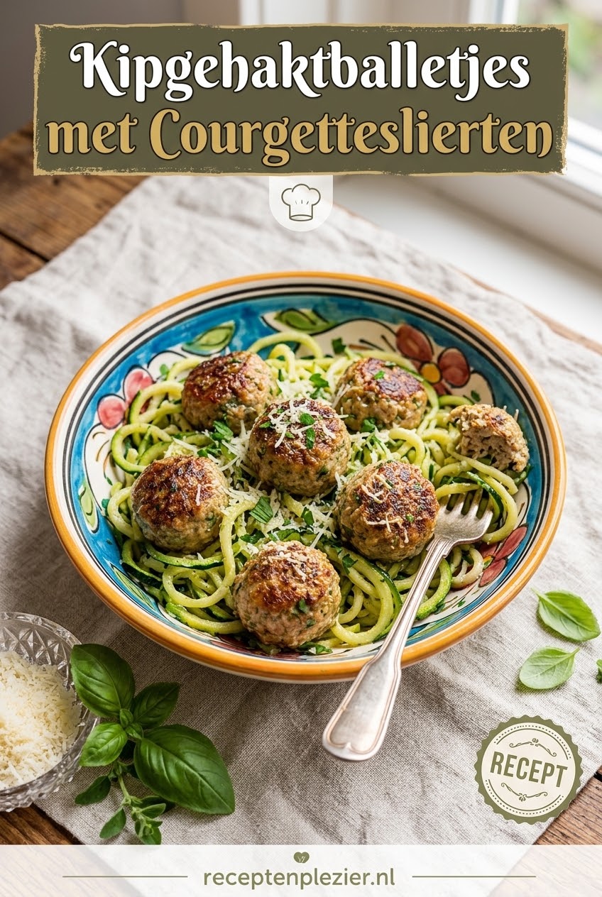 Kipgehaktballetjes met Courgetteslierten