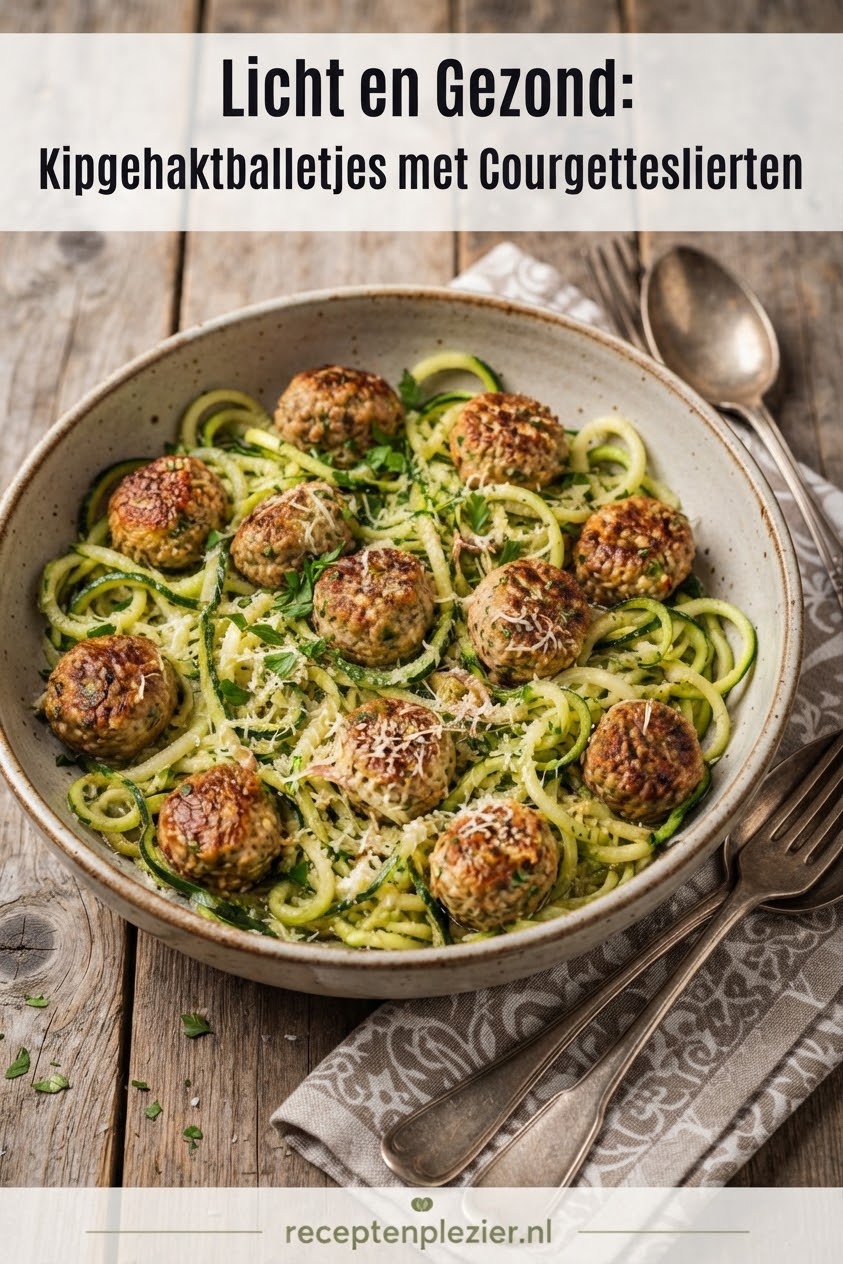 Licht en Gezond: Kipgehaktballetjes met Courgetteslierten