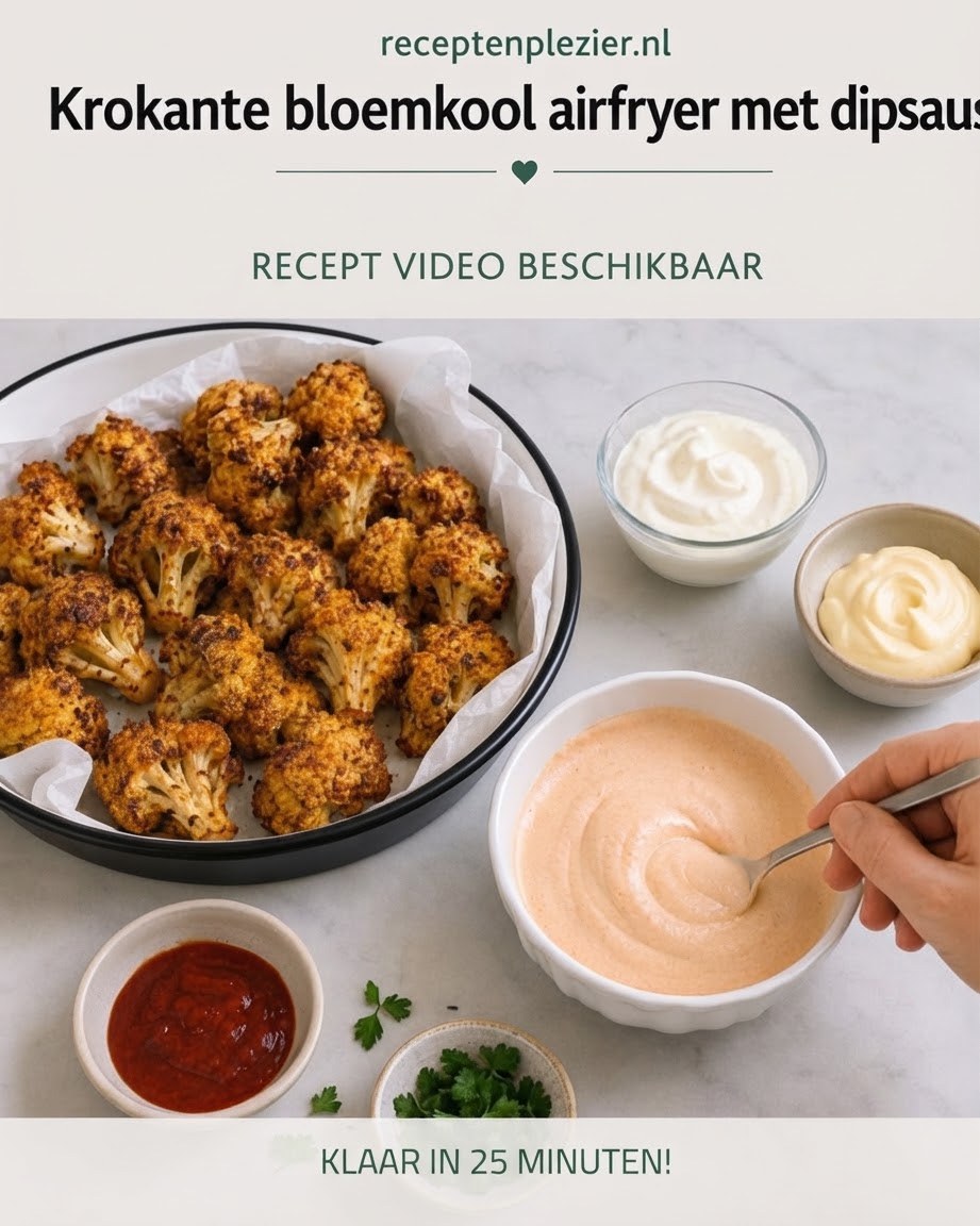 Krokante Bloemkool Uit de Airfryer met Dipsaus
