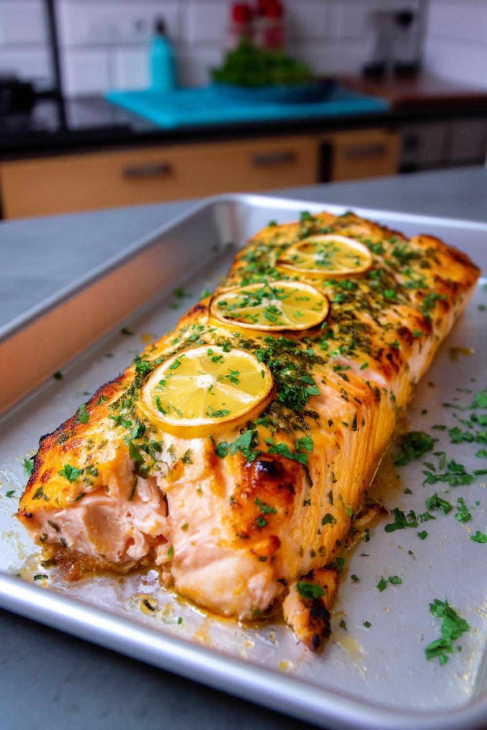 Geroosterde zalm met citroen