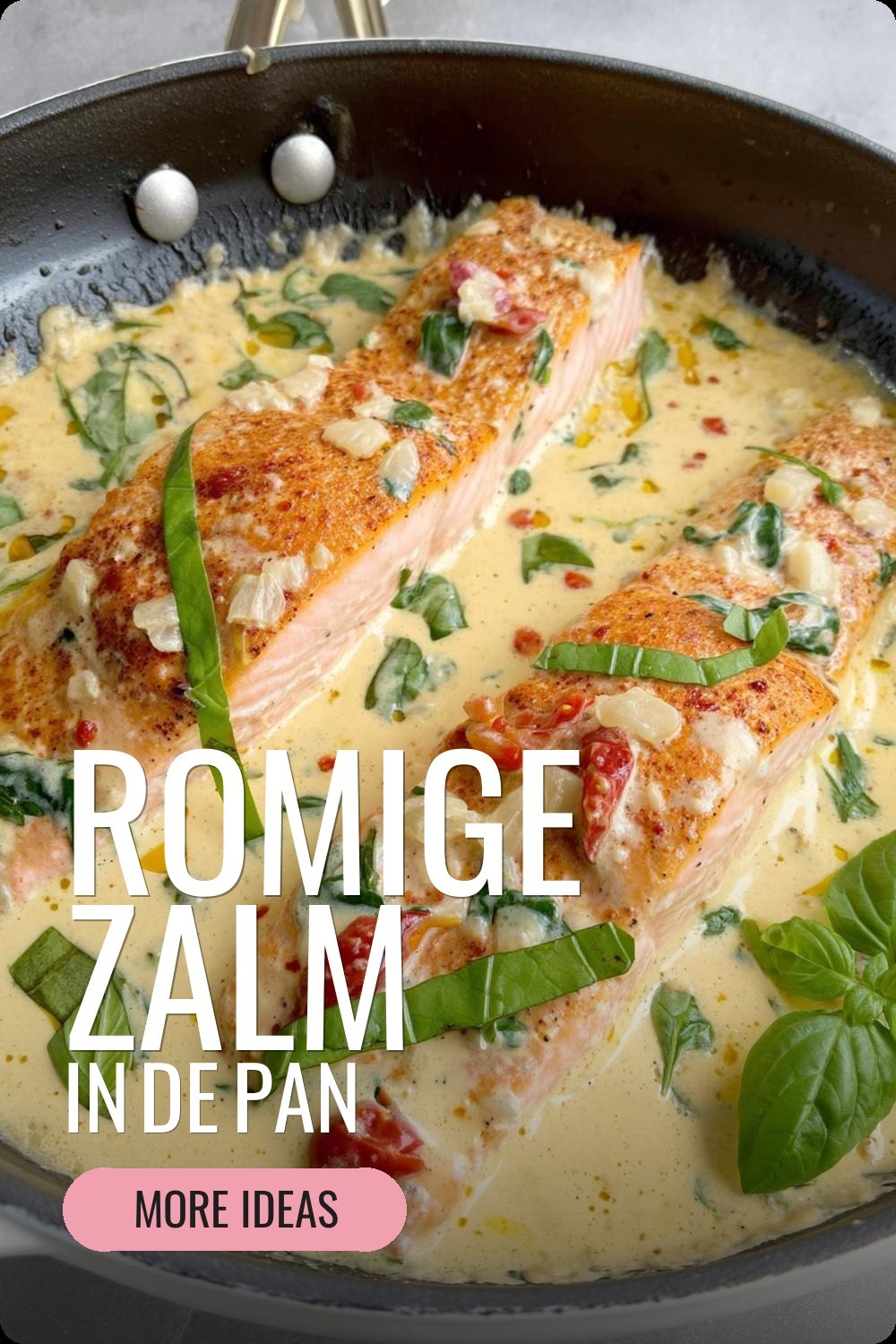 Romige zalm in de pan