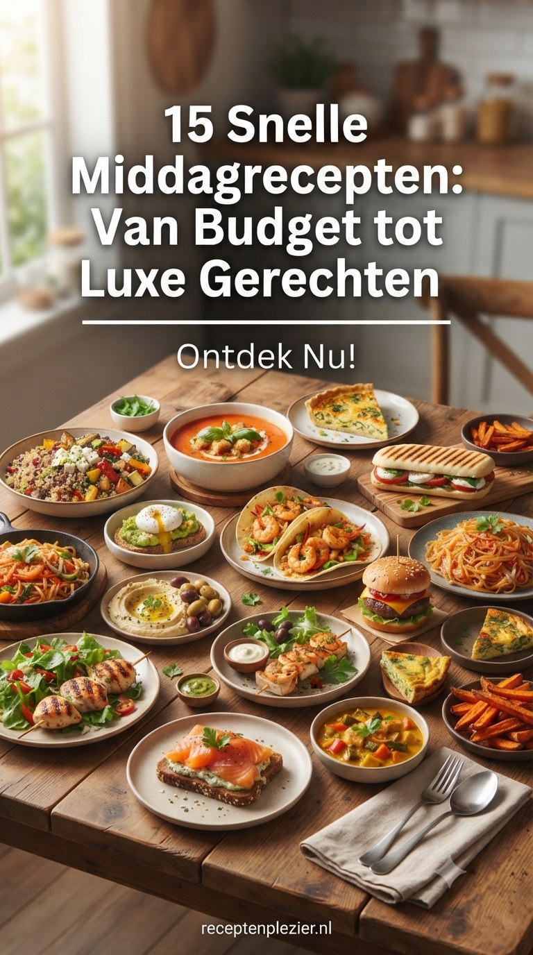 15 Snelle Middagrecepten: Van Budget tot Luxe Gerechten