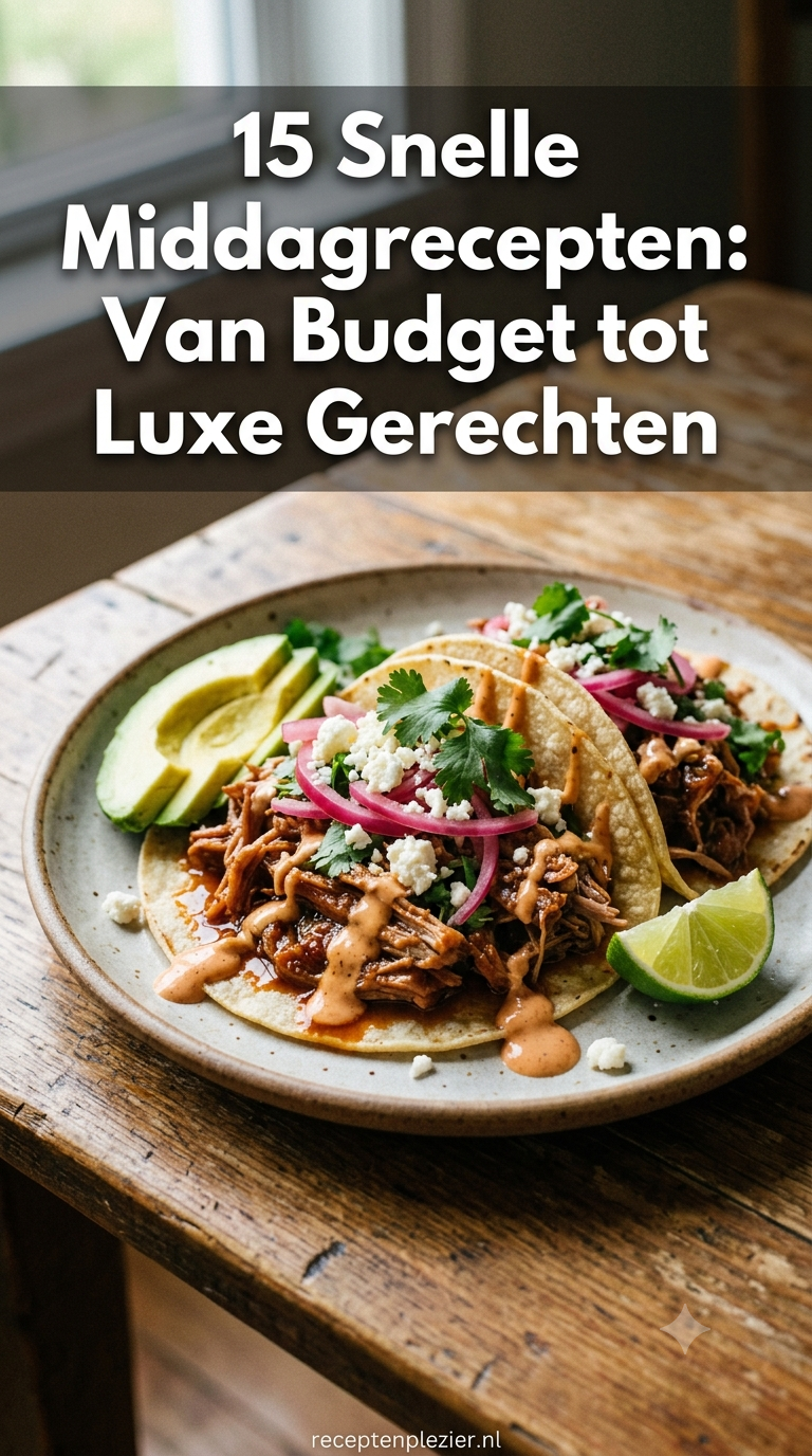 15 Snelle Middagrecepten: Van Budget tot Luxe Gerechten
