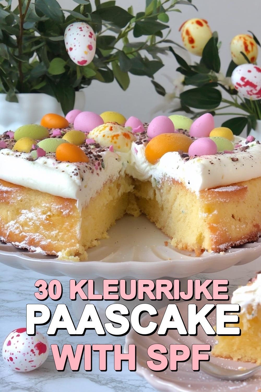 Kleurrijke paascake