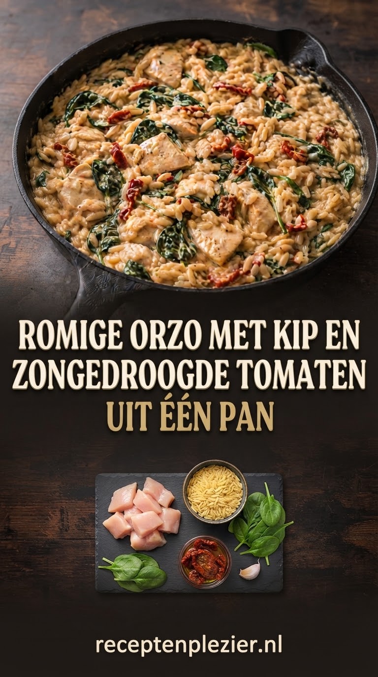 Romige Orzo Met Kip En Zongedroogde Tomaten Uit Één Pan