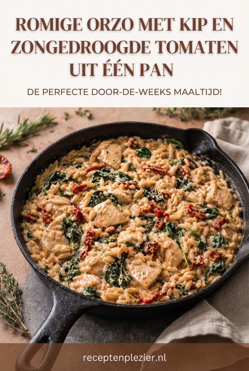 Romige Orzo Met Kip En Zongedroogde Tomaten Uit Één Pan