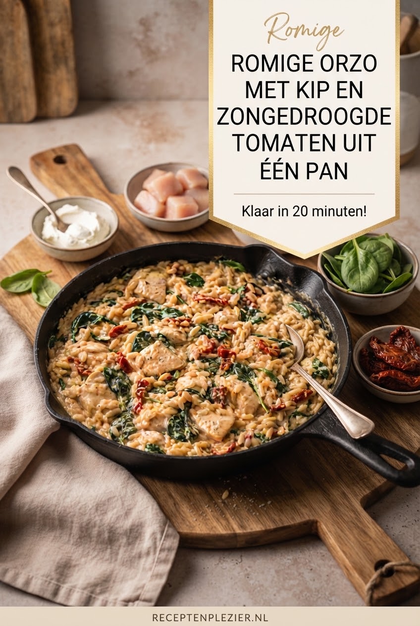 Romige Orzo Met Kip En Zongedroogde Tomaten Uit Één Pan