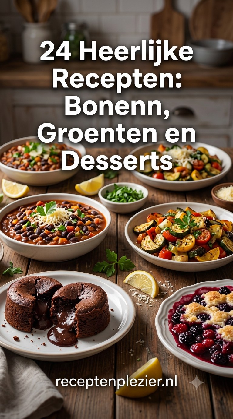 24 Heerlijke Recepten: Bonen, Groenten en Desserts