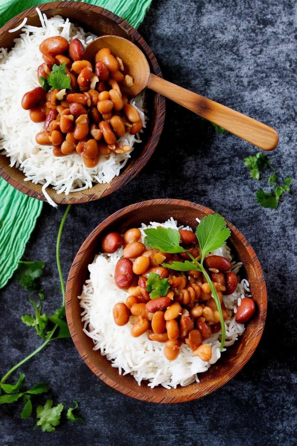 Rijst met gekruide bonen