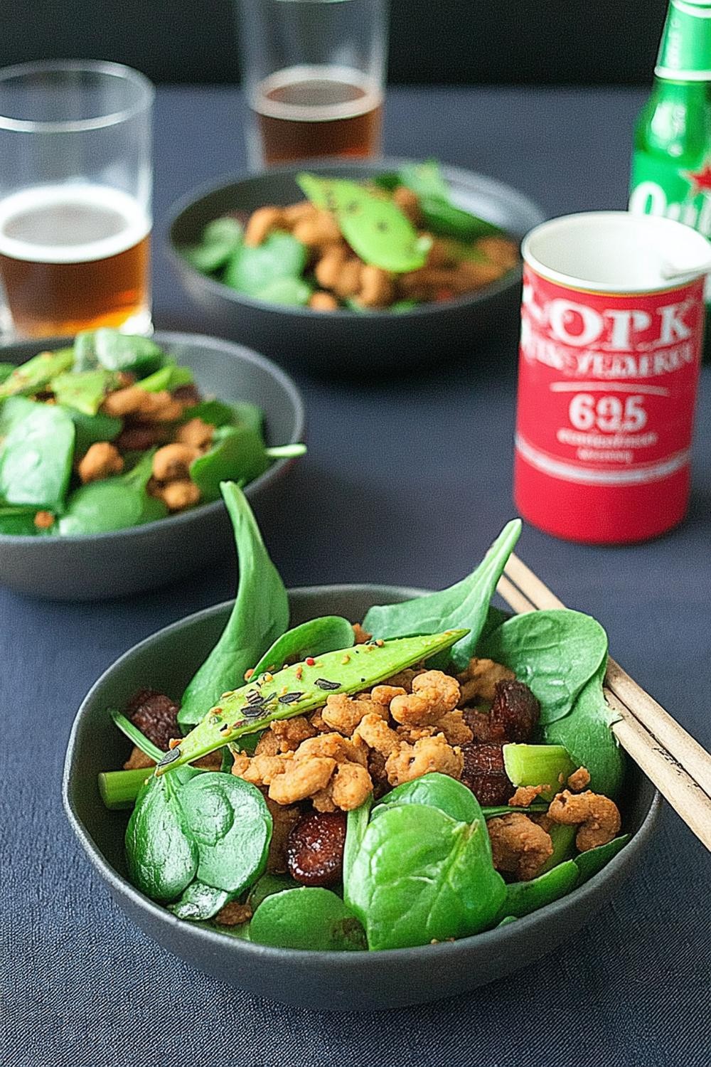 Spinazie salade met noten