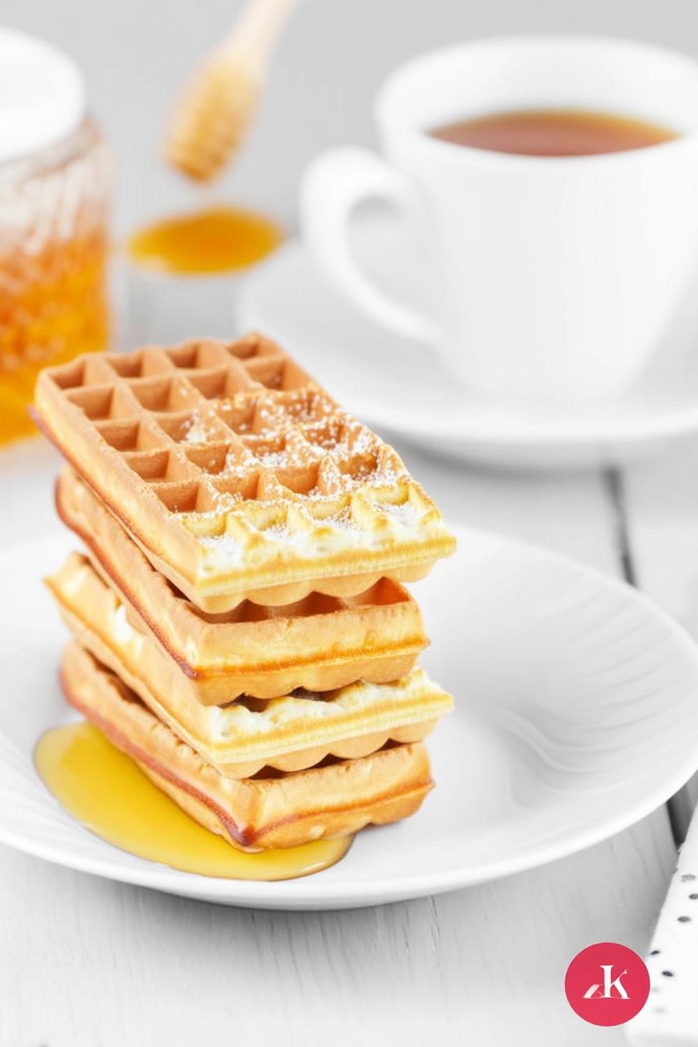 Klassieke wafels met honing