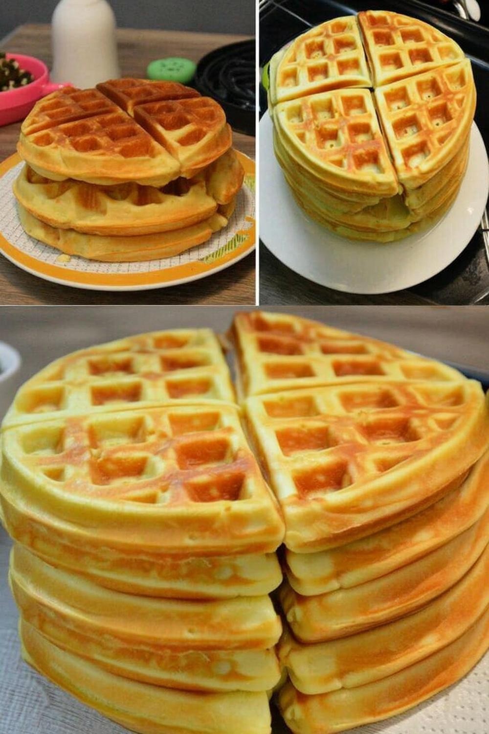 Perfecte Belgische wafel stapels