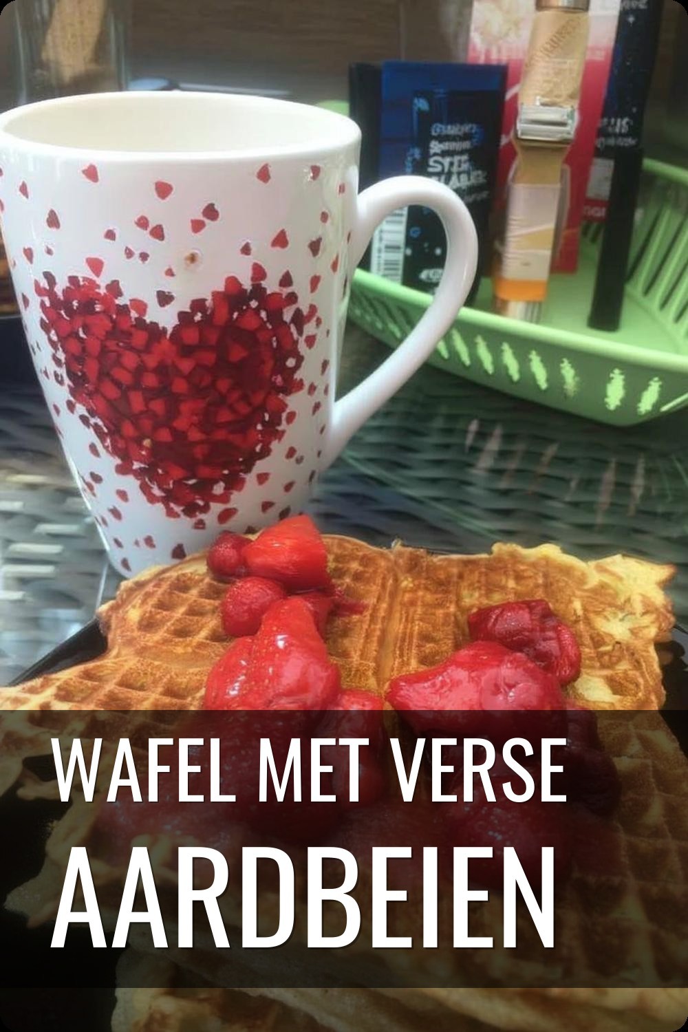 Wafel met verse aardbeien