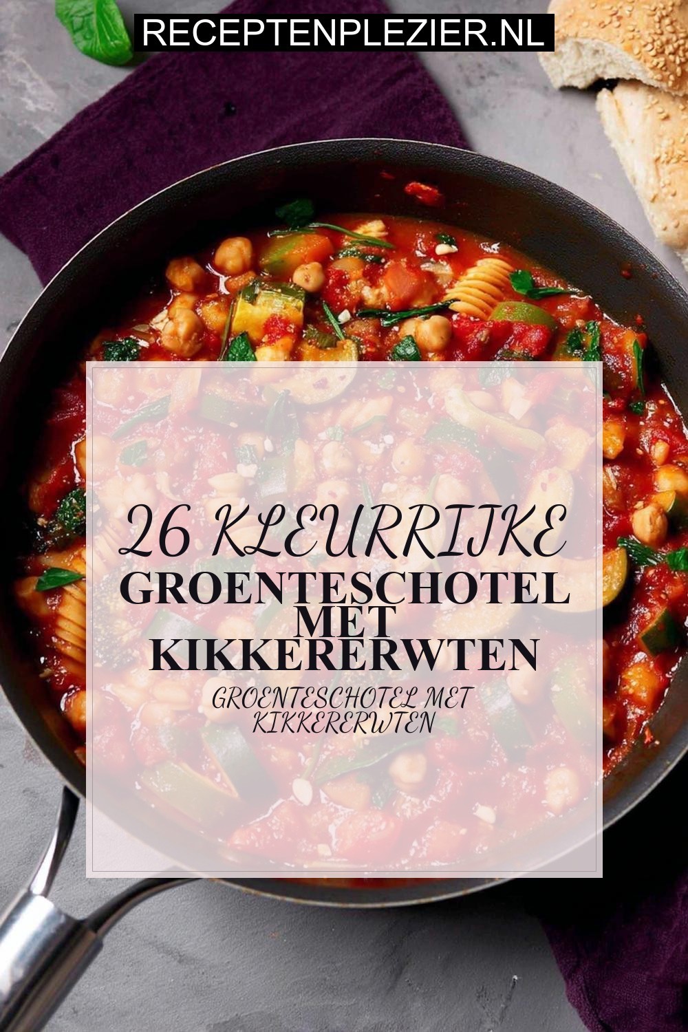 Kleurrijke groenteschotel met kikkererwten