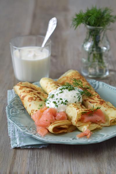 21. Pannenkoeken recept met gerookte zalm en dillekrans