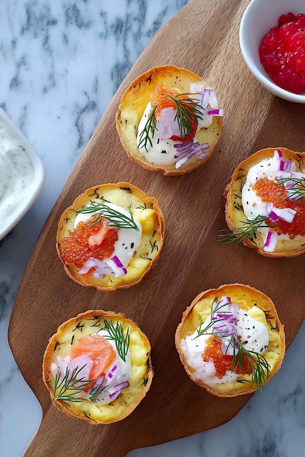 Luxe eitaartjes met kaviar