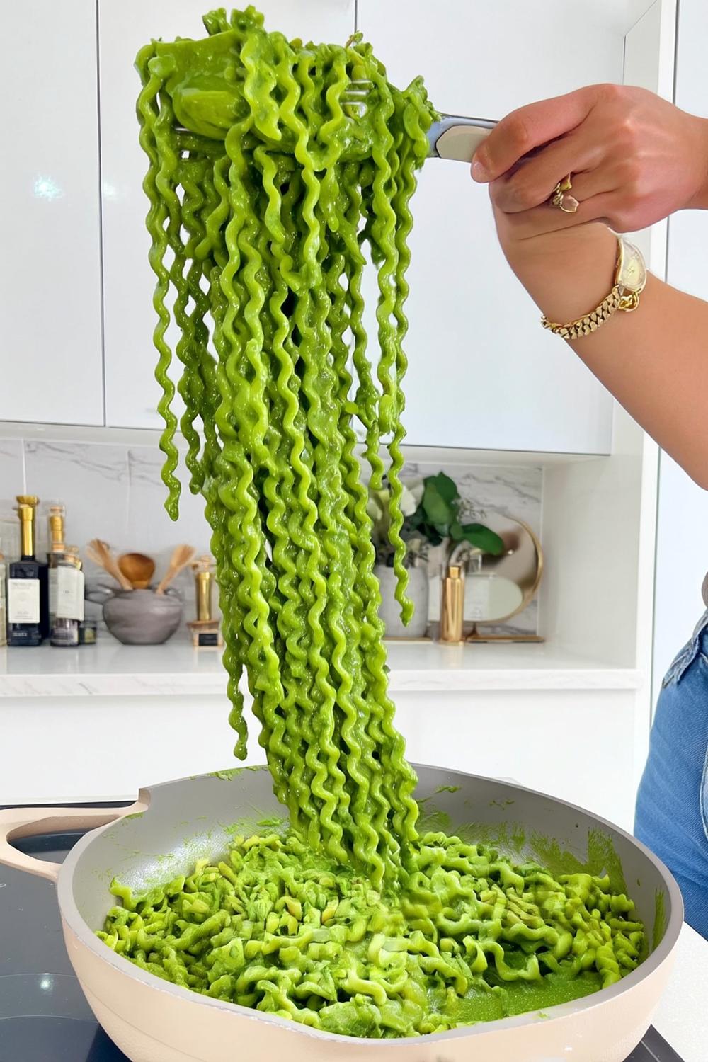 Groene spirelli spectaculair