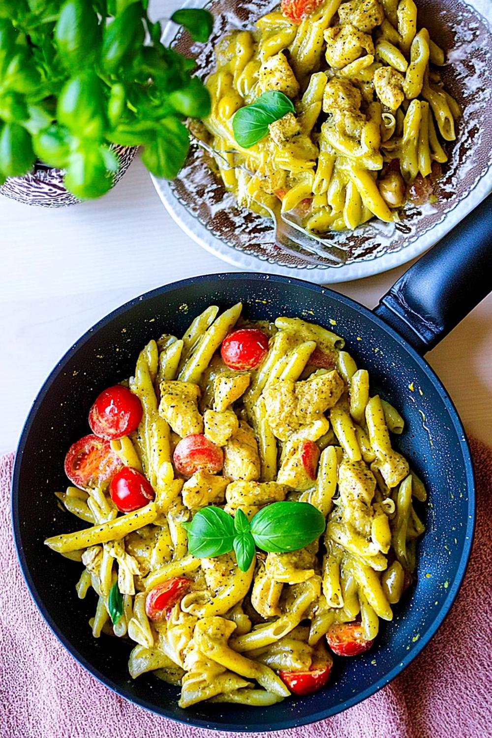 Pesto penne met kip