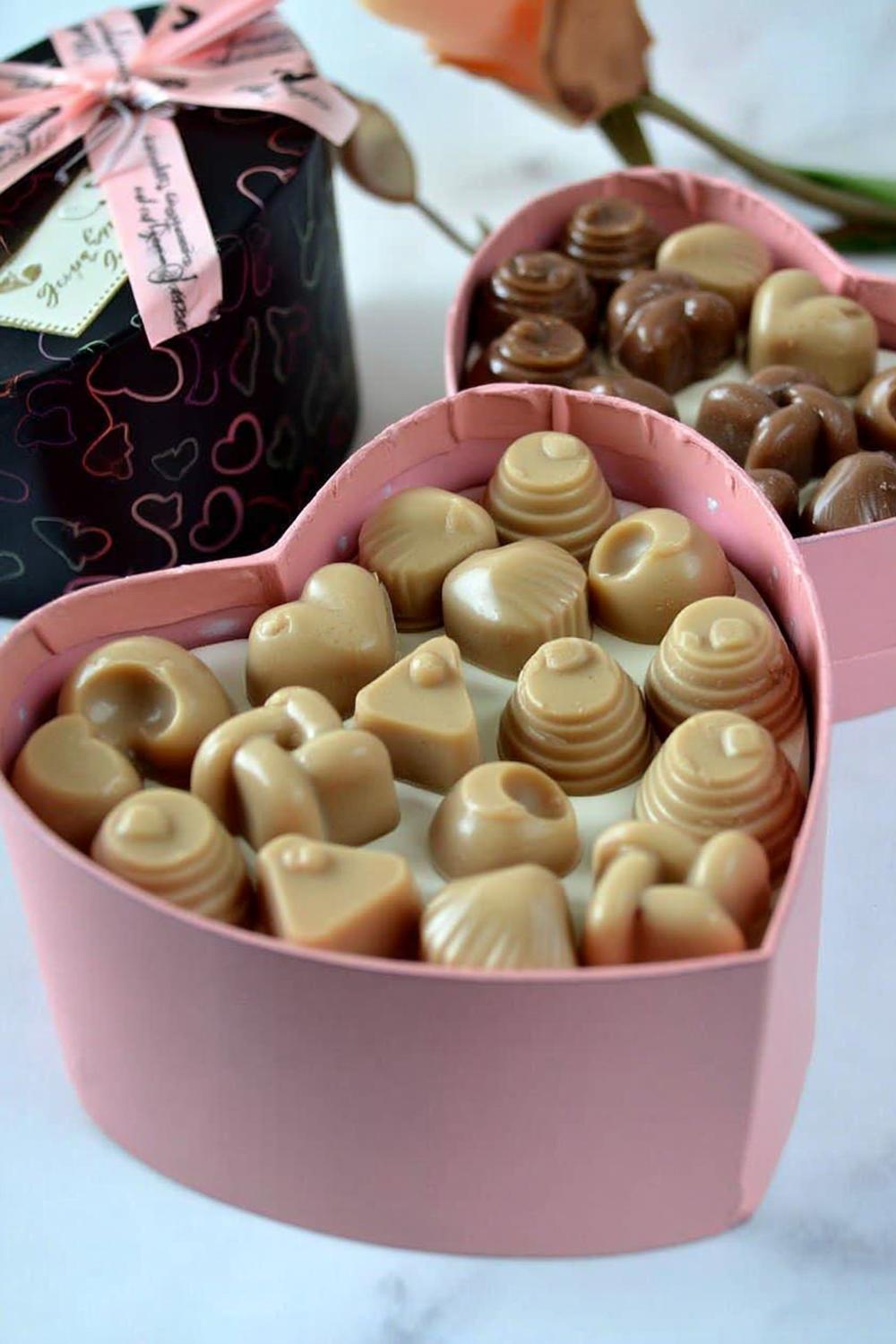 Hartvormige chocolade geschenkdoos