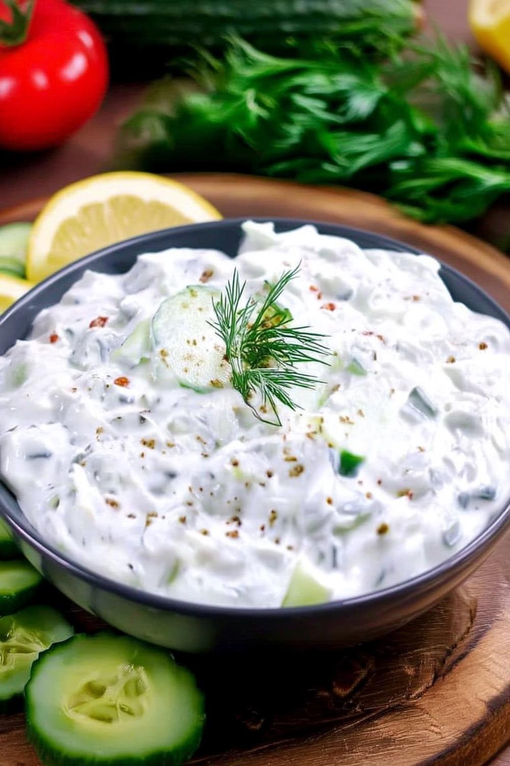 Artisanale tzatziki presentatie