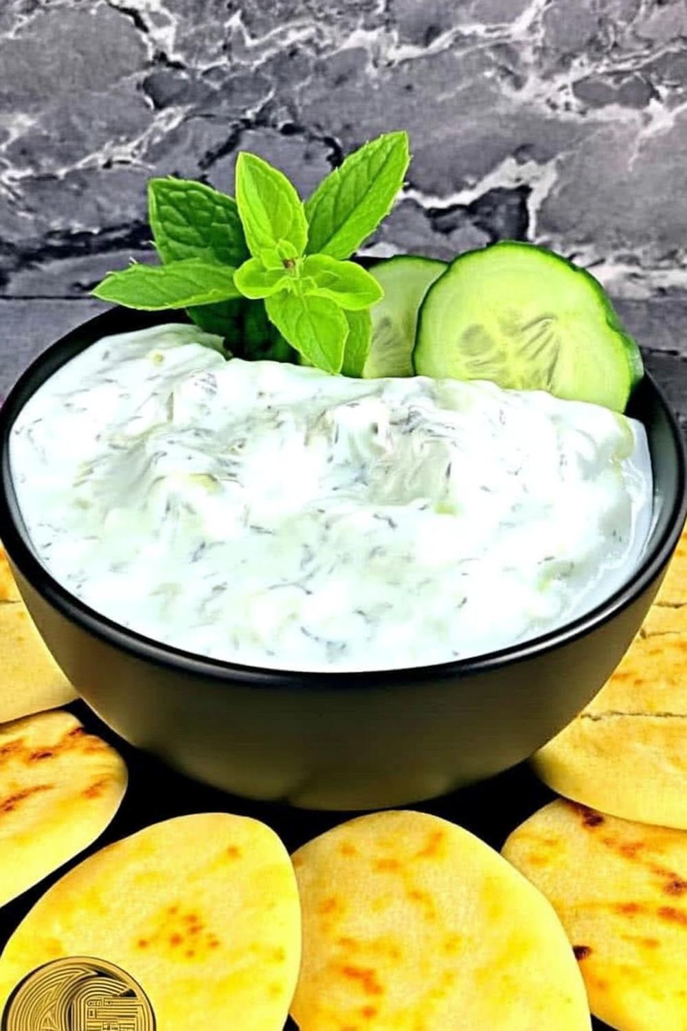 Tzatziki met gouden chips