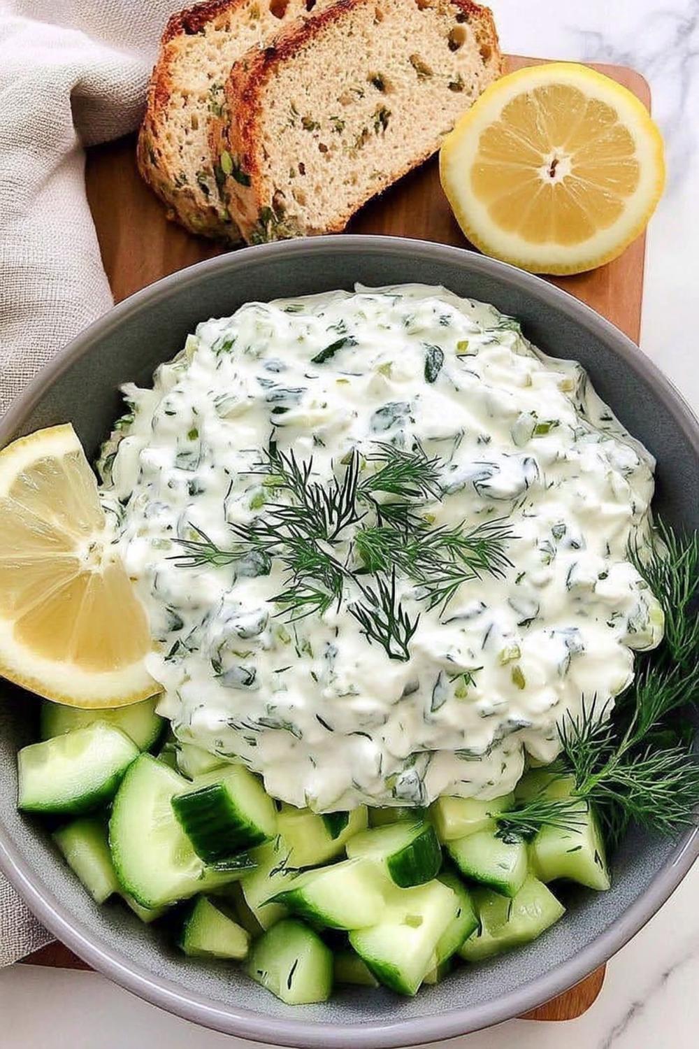 Tzatziki met verse komkommer